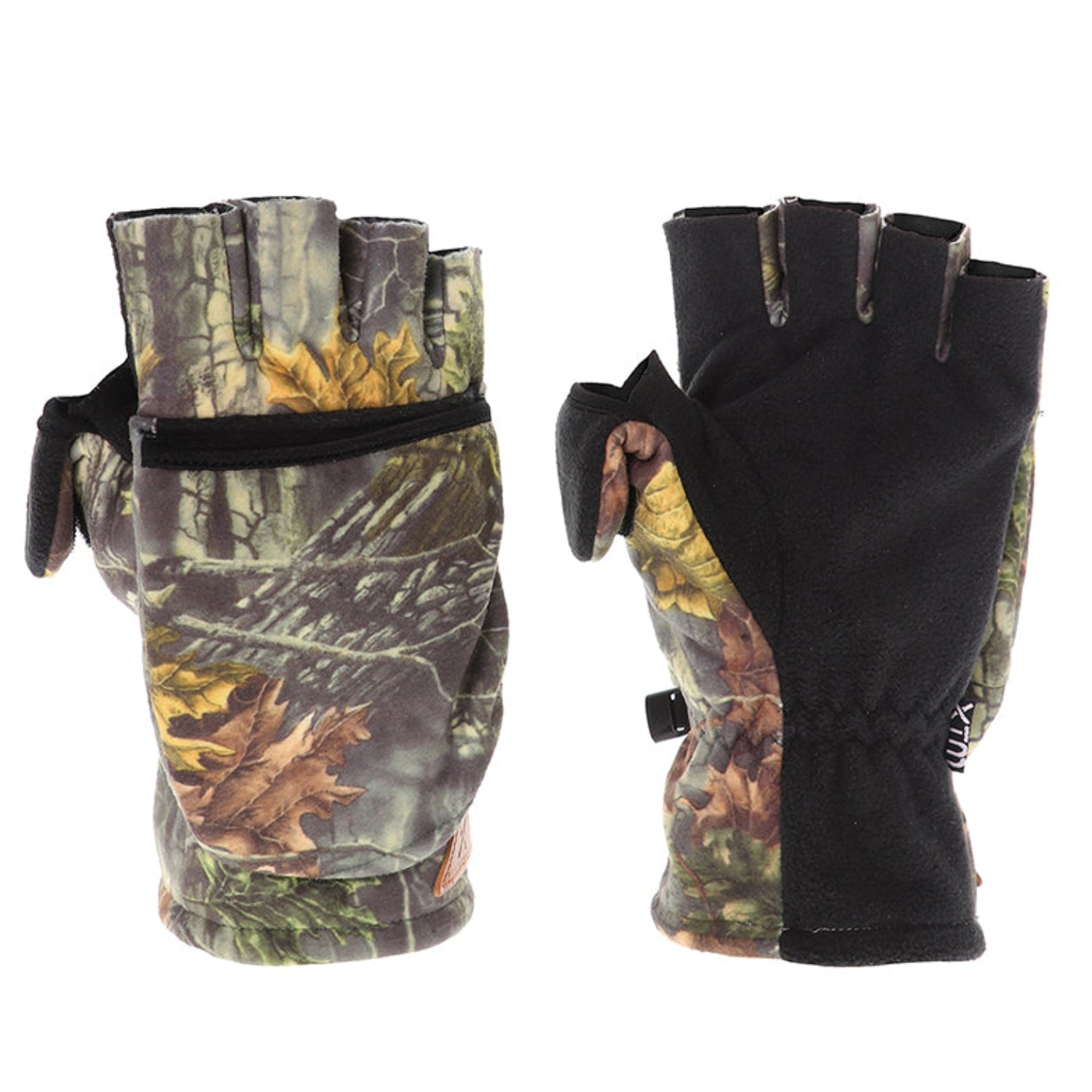 XTM Scope Hooded Fingerless Microfleece Tree Camo Gloves
