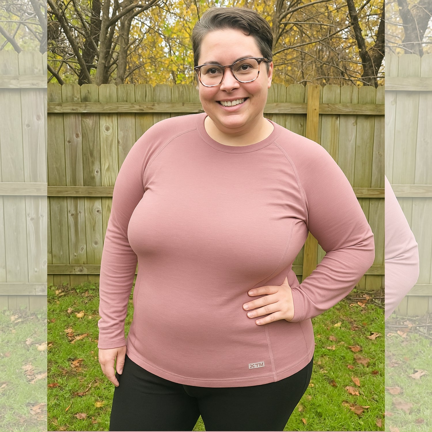 XTM Siberia Merino Wool Plus Size Thermal Top Dusty Pink Size 18