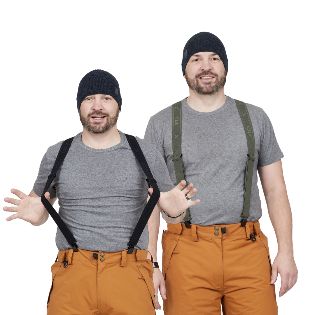 XTM Braces Suspenders Wide Strap Black and Sage Green