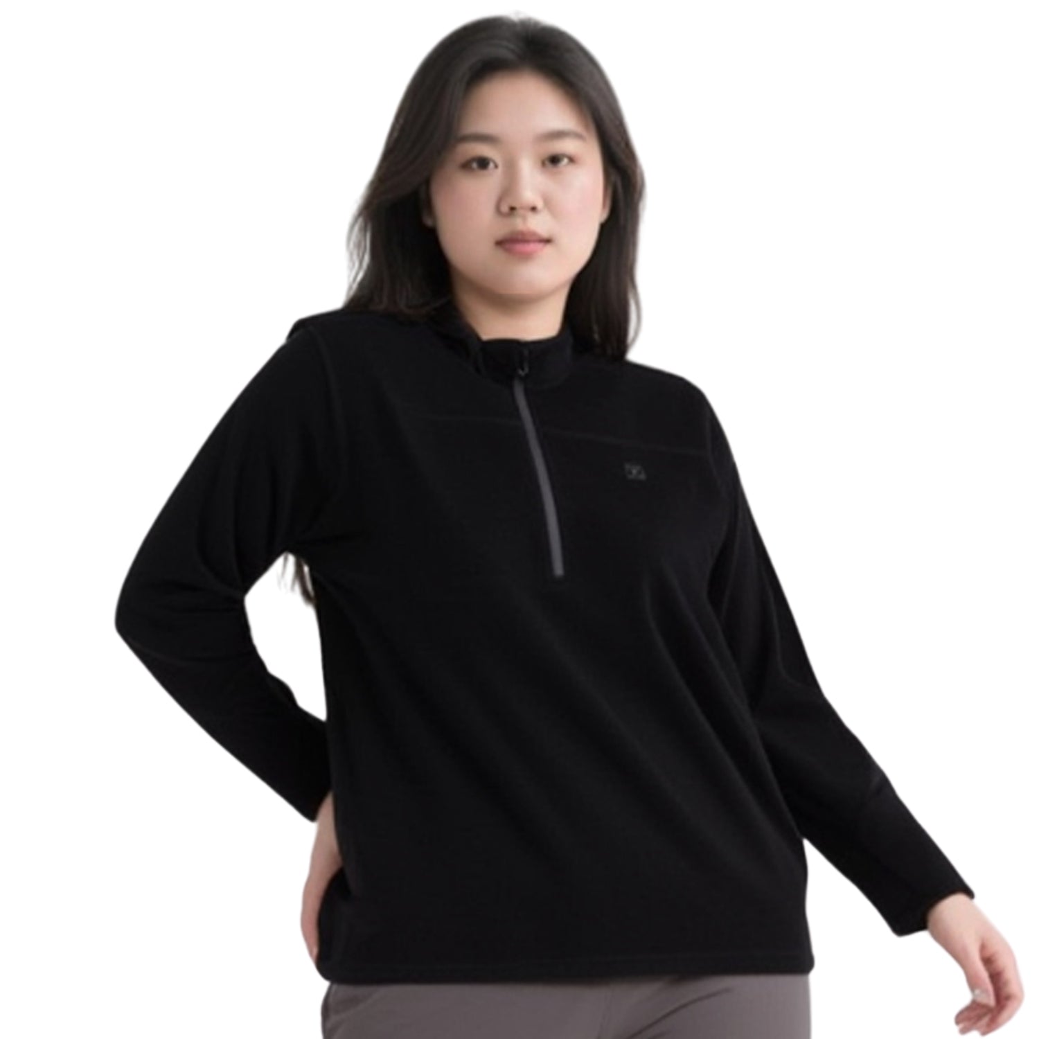 XTM Milanesia Women’s Plus Size Half Zip Fleece Black Size 18