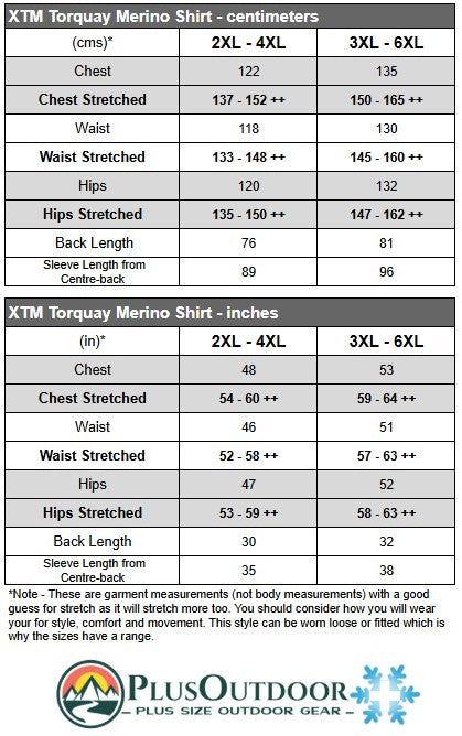 XTM Torquay Merino Wool Unisex T-Shirt Grey Size 2XL - 4XL