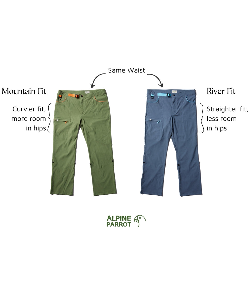Alpine Parrot Ponderosa Hiking Pants River Fit Sizes US 14-22 Sandstone