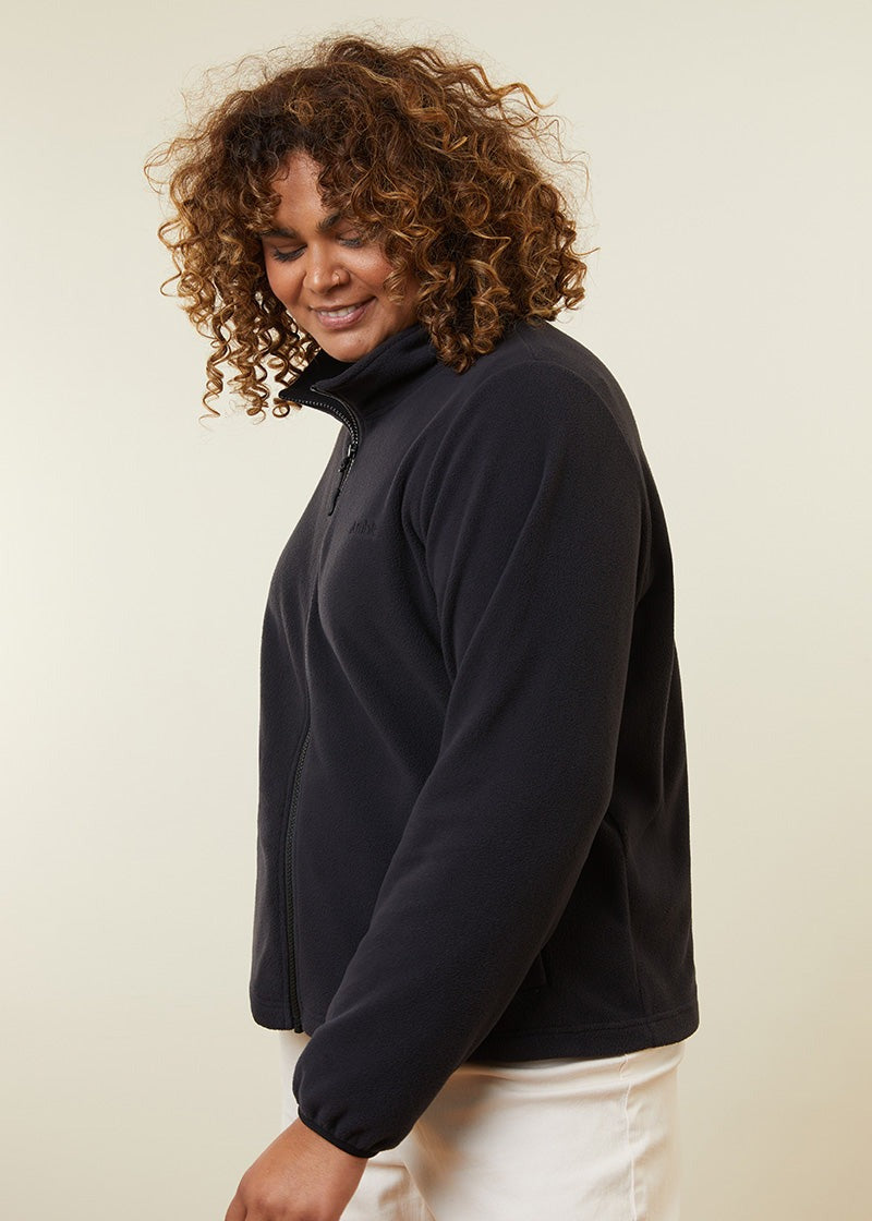 Amble Falls Zip Through Women’s Fleece Jacket Graphite Plus Size 3XL