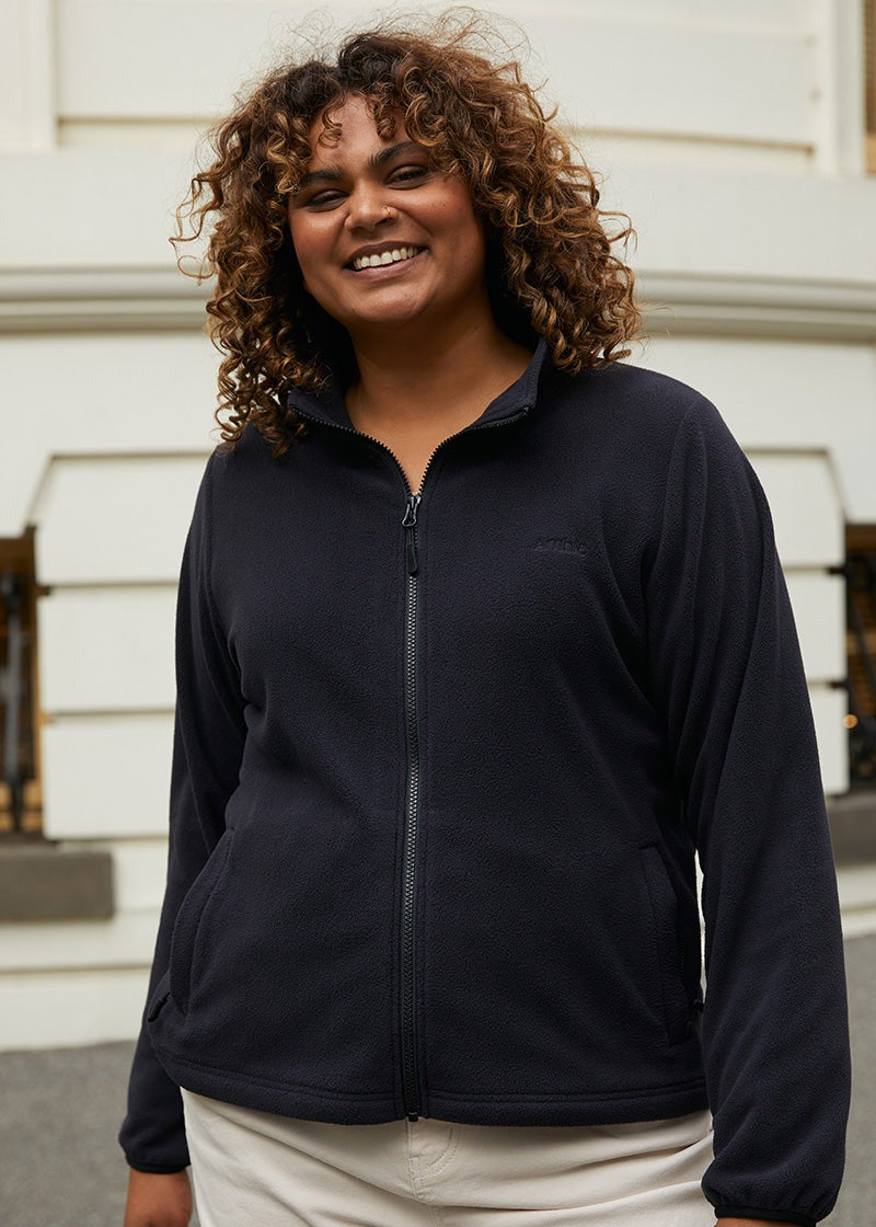 Amble Falls Zip Through Women’s Fleece Jacket Graphite Plus Size 3XL