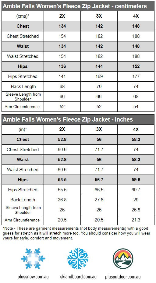 Amble Falls Zip Through Women’s Fleece Jacket Graphite Plus Size 3XL
