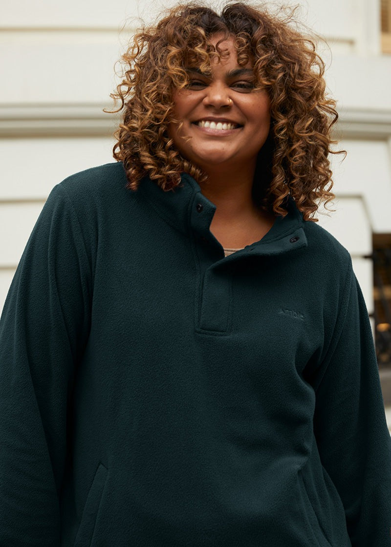 Amble Feathertop Women’s Fleece Green Plus Sizes 2XL - 4XL