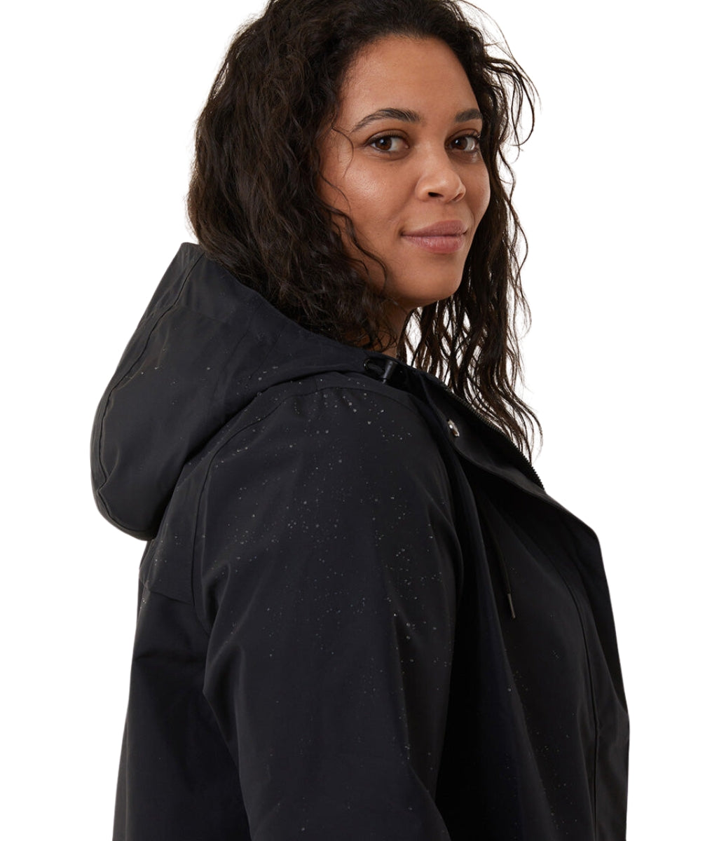 Amble Refuge Womens Plus Size Waterproof Jacket Long Black 2XL-5XL