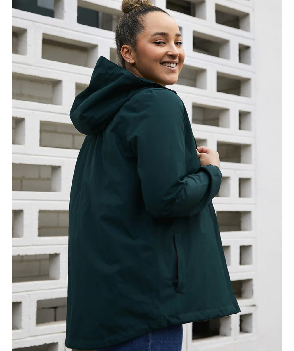 Amble Refuge Womens Plus Size Waterproof Jacket Long Eucalyptus XL-5XL