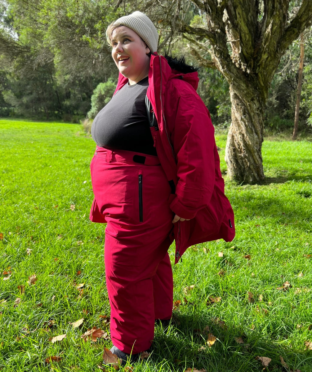 CLEARANCE - Cartel Arctic Stretch Womens Snow Pant Cherry Ripe 2XL-7XL