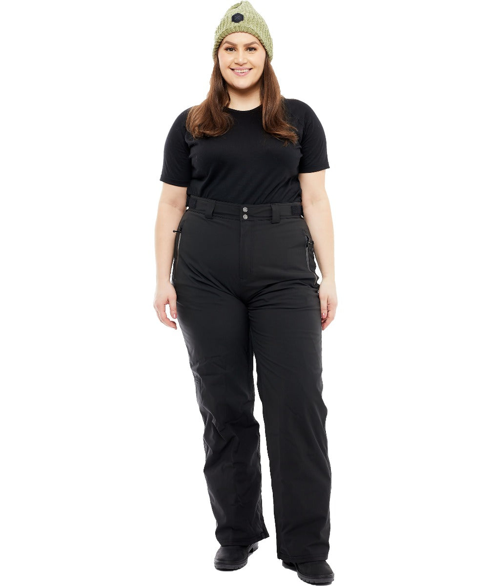 Cartel Andes Stretch Womens Shell Ski Pants Black Regular Sizes 4XL-10XL