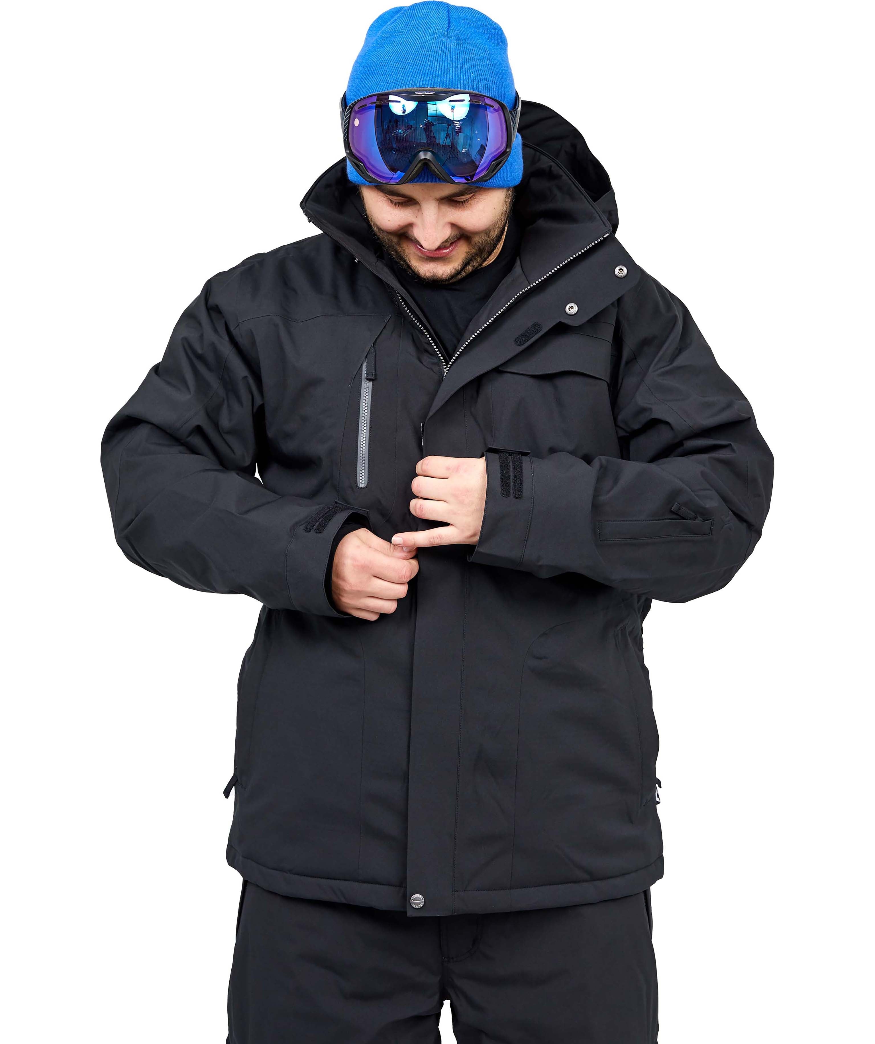 Cartel Bankso Mens Plus Size Ski Jacket Black Stretch 2XL-9XL