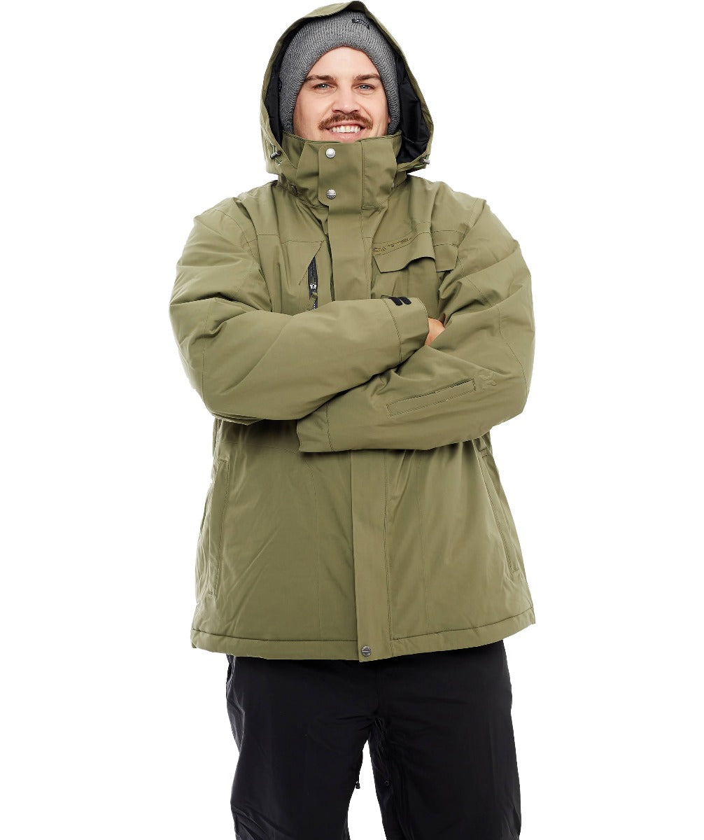 Cartel Bankso Mens Plus Size Snow Jacket Army 3XL & 9XL