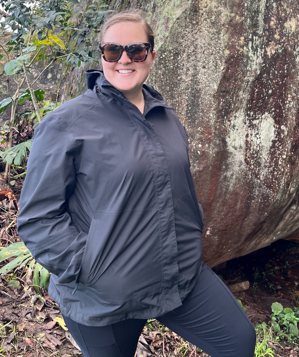 CLEARANCE - Halti Fort Shell Womens Plus Size Rain Jacket Black Size 20