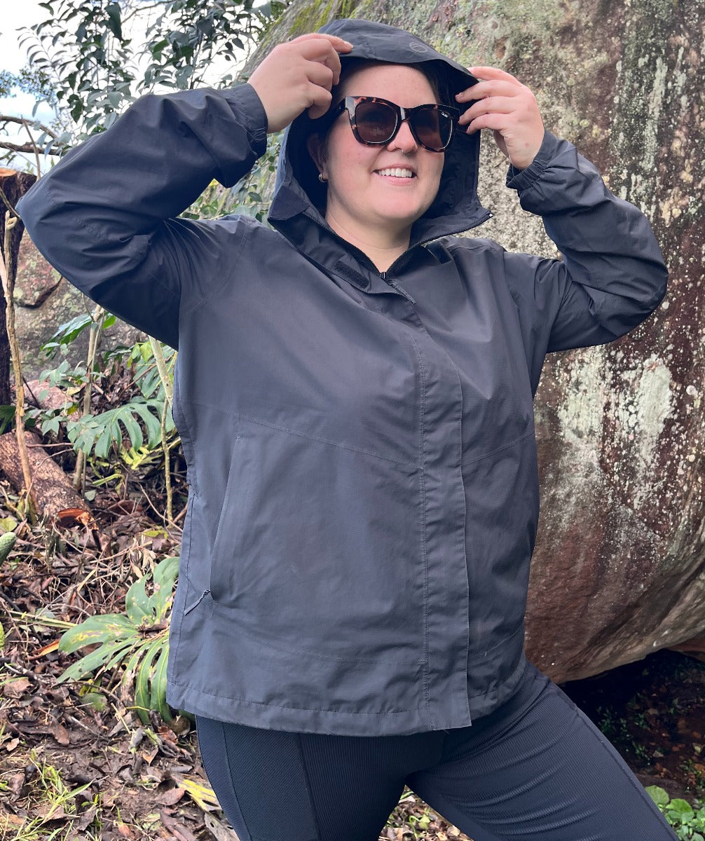 CLEARANCE - Halti Fort Shell Womens Plus Size Rain Jacket Black Size 20
