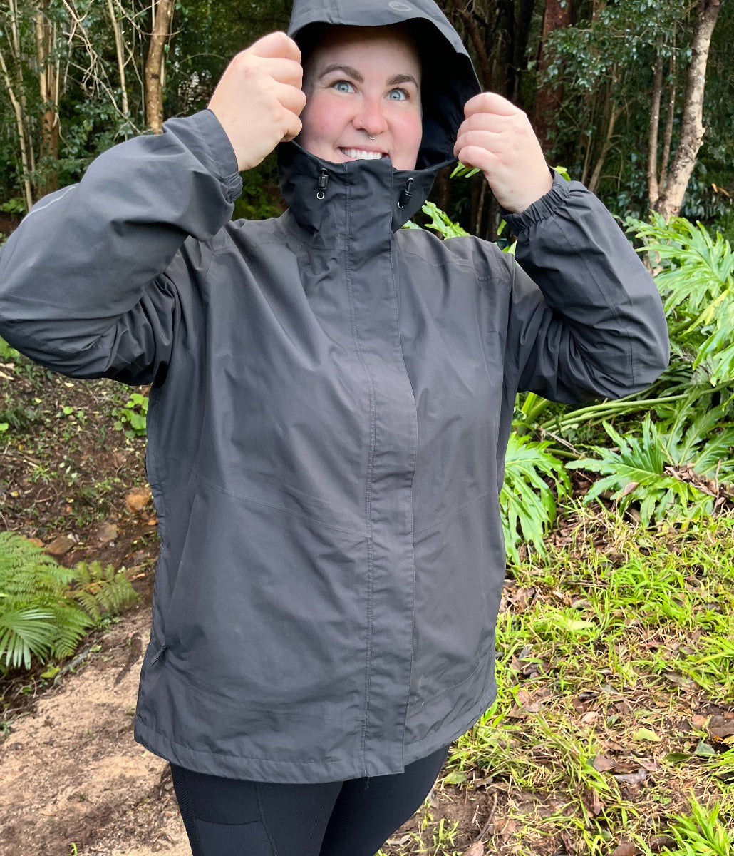 CLEARANCE - Halti Fort Shell Womens Plus Size Rain Jacket Black Size 20