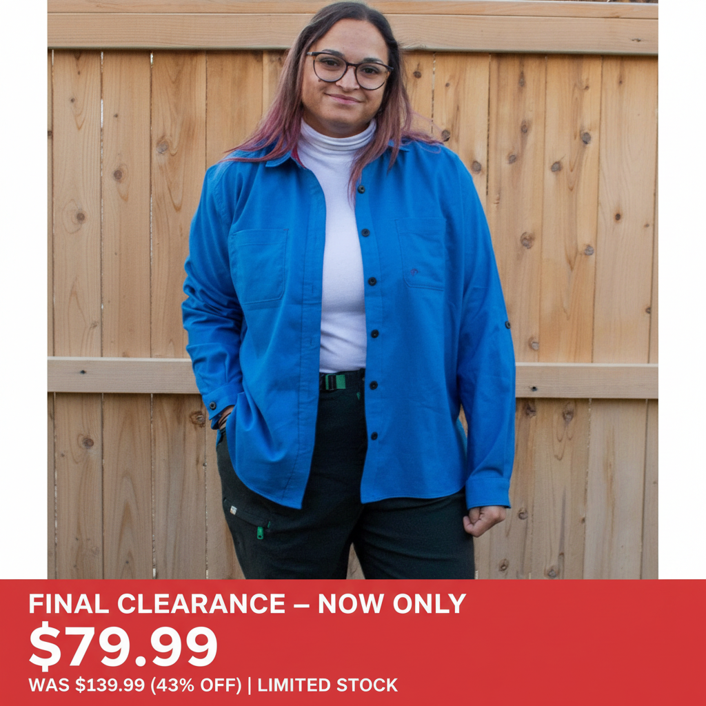 Alpine Parrot Bristlecone Flannel Womens Plus Size Shirt in Geyser Blue, Final Clearance Now Only $79.99 - Was $139.99 (43% Off) - Plus Outdoor Australia