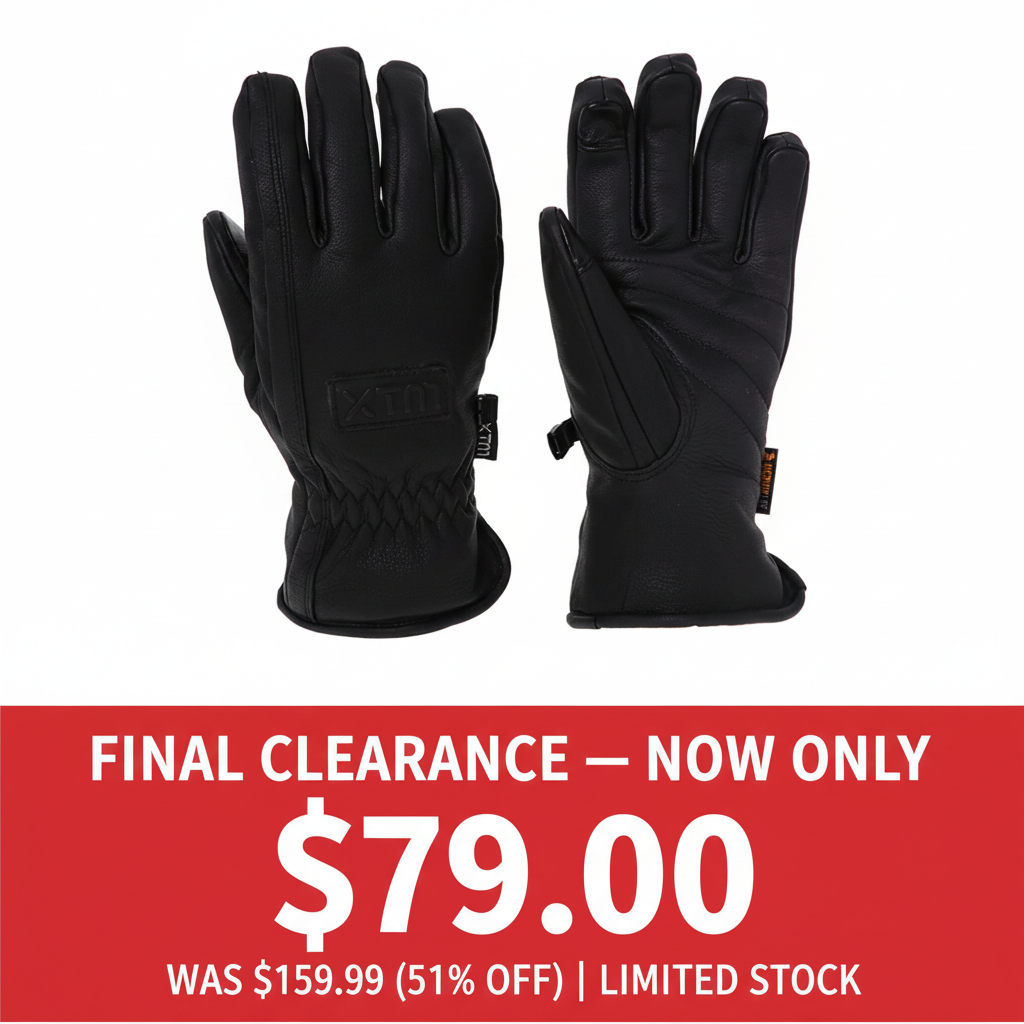 XTM Aurel Leather Snow Gloves in Black, Final Clearance Now Only $79.00 - Was $159.99 (51% Off) - Plus Outdoor Australia