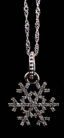 Mary Snowflake Sterling Silver Charm Necklace Womens Jewellery
