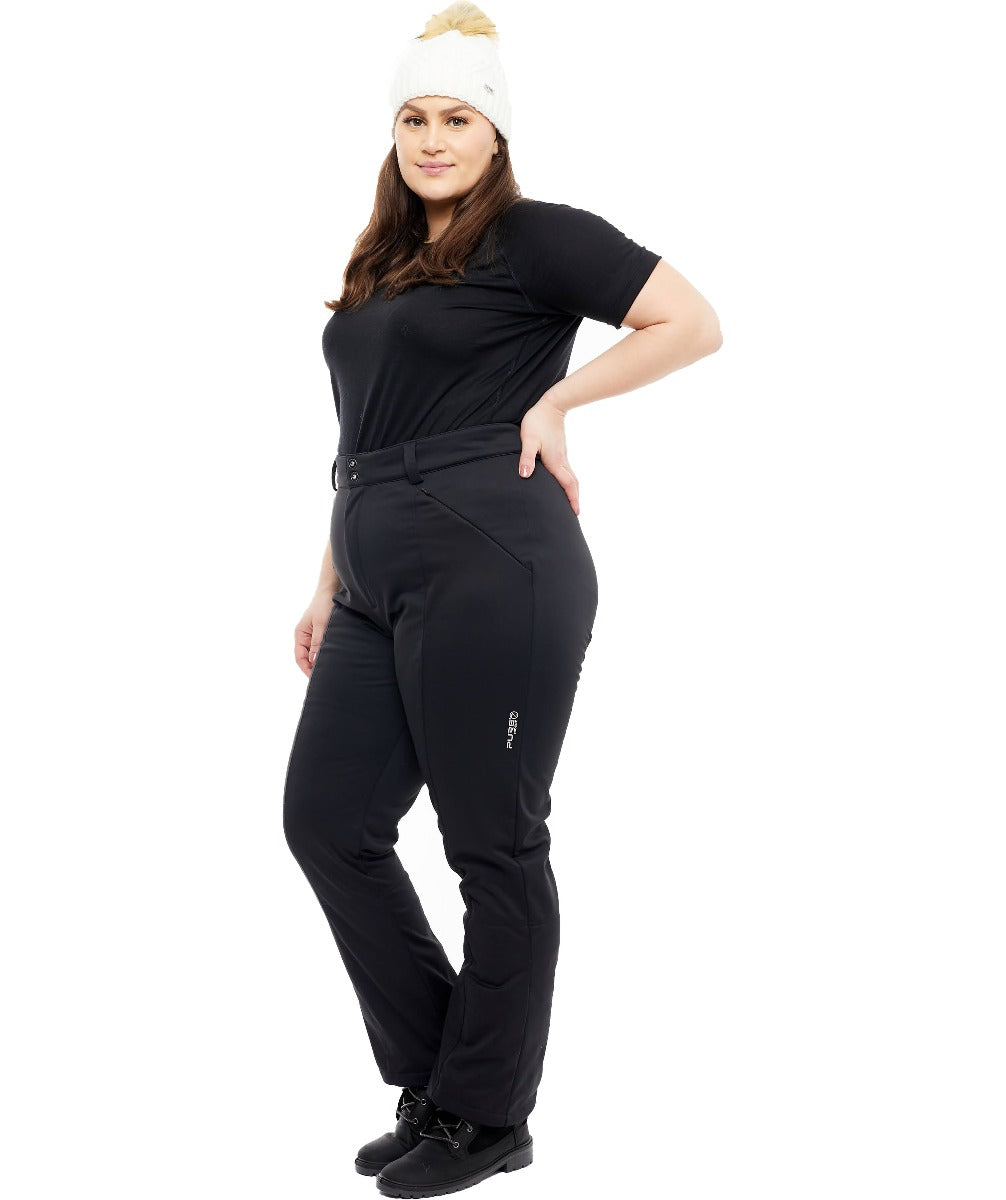 Pure Lapland Softshell Stretch Ski Pant Black Extra Short, Short, Regular & Long 18-36