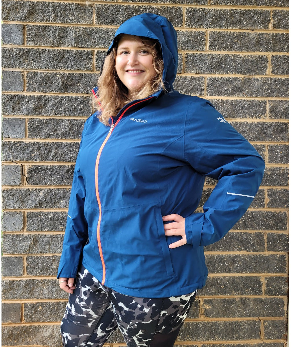 Raiski Maaren Womens Plus Size Rain Shell Jacket Titan Blue sizes 18-28