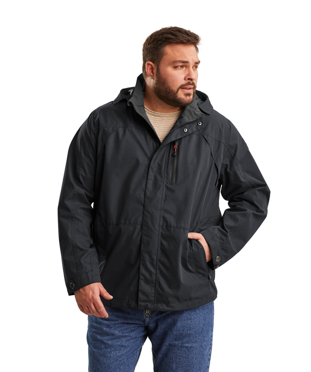 STOY Ben Men’s Plus Size Shell Jacket Black Sizes 3XL-6XL