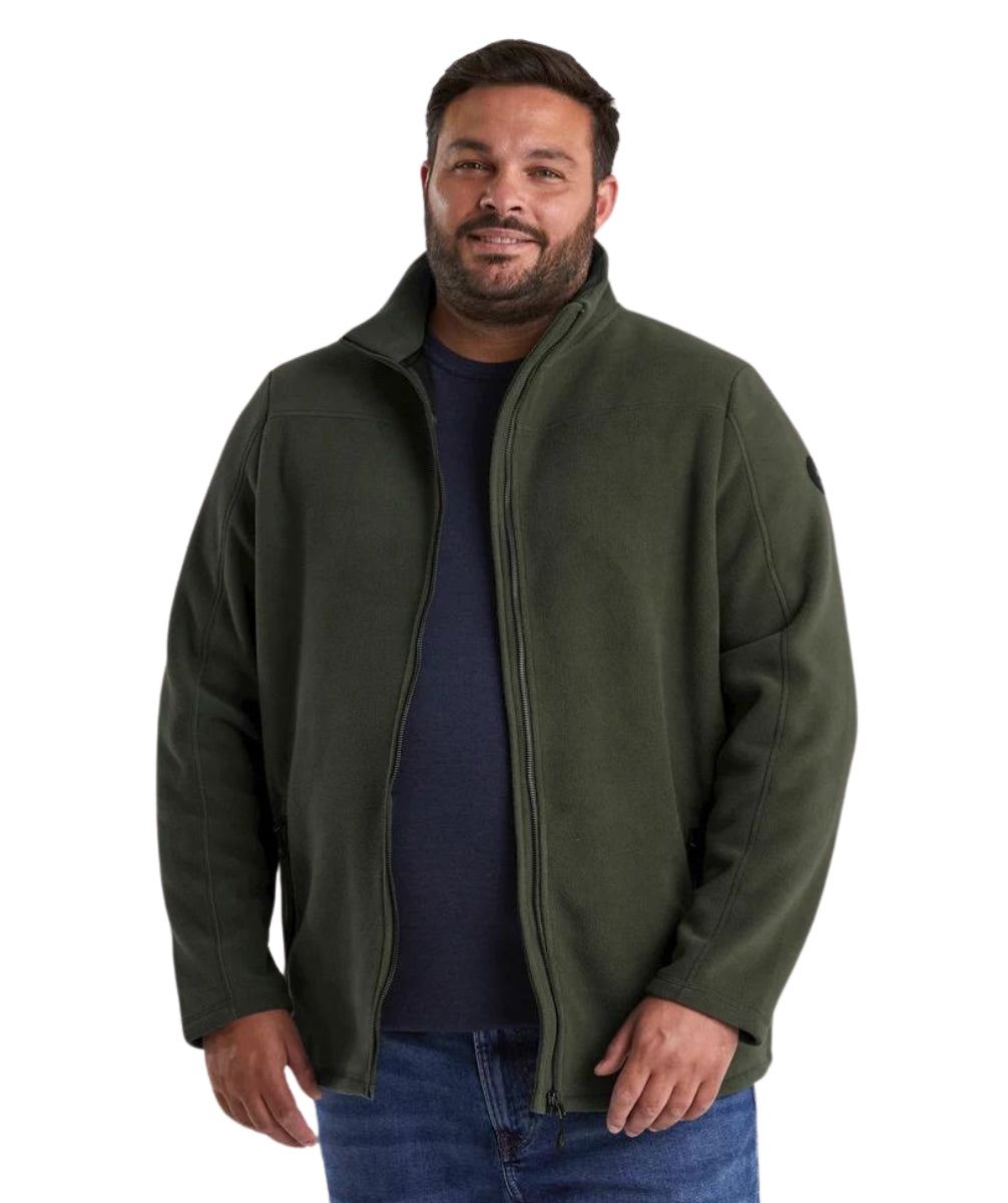 Stoy Earle Mens Plus Size Zip Fleece Jacket Dark Olive Size 6XL