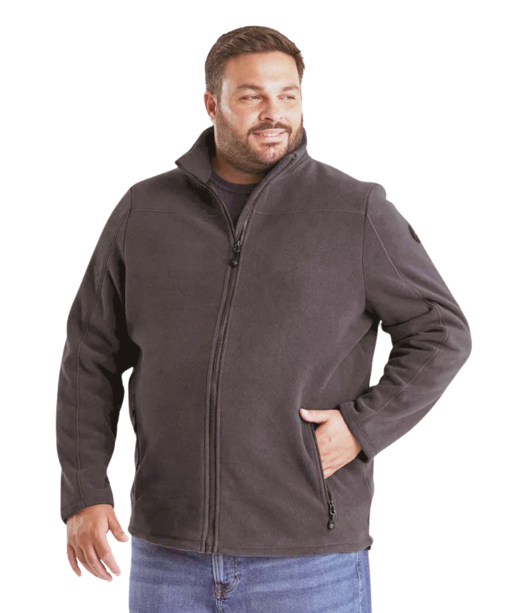 Stoy Earle Mens Plus Size Zip Fleece Jacket Grey Sizes 4XL-6XL