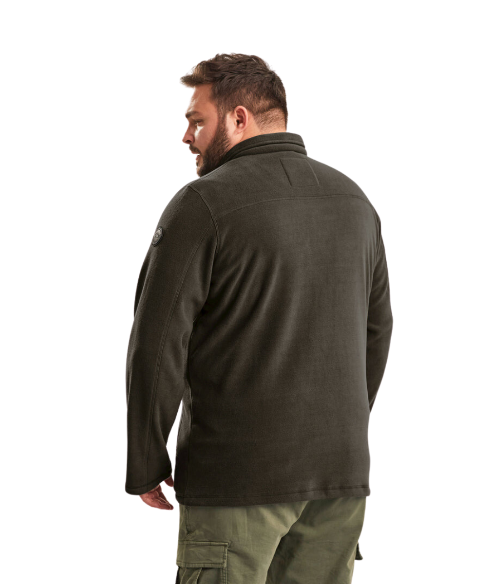Stoy Earle Mens Plus Size Zip Fleece Jacket Green Anthracite Size 4XL