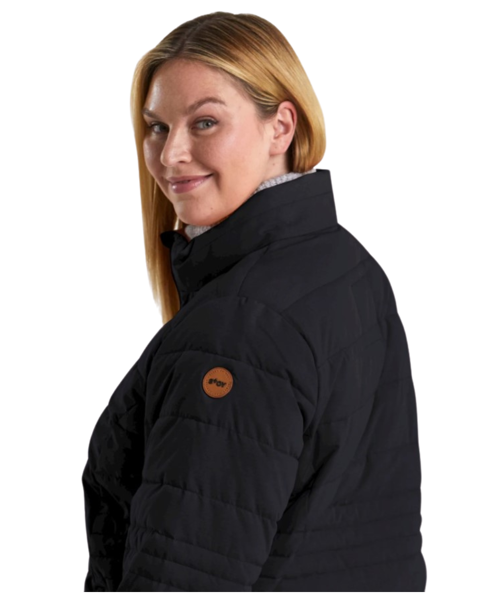 STOY Mia Women’s Plus Size Puffer Jacket Black Blue Size 20