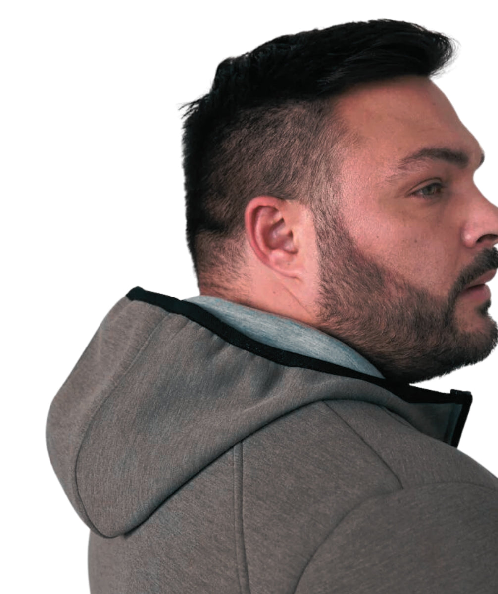 Clearance - Stoy Scuba Mens Plus Size Zip Jacket Grey Sizes 2XL-6XL