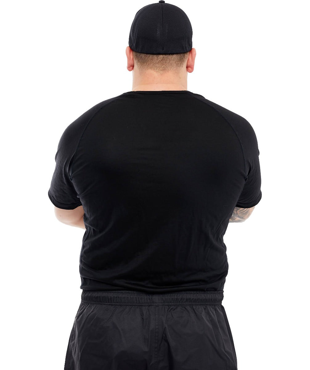Wilderness Wear Mens Plus Size Light Merino 170 T-Shirt Black