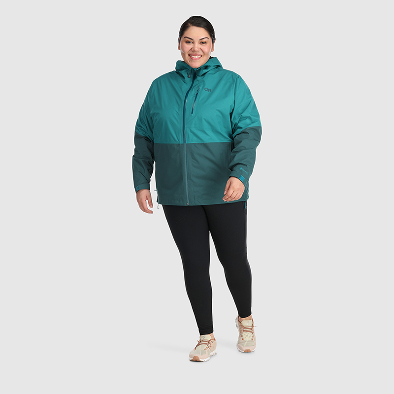 Outdoor Research Women’s Aspire II Goretex Rain Shell Jacket Deep Lake Teal size 1X