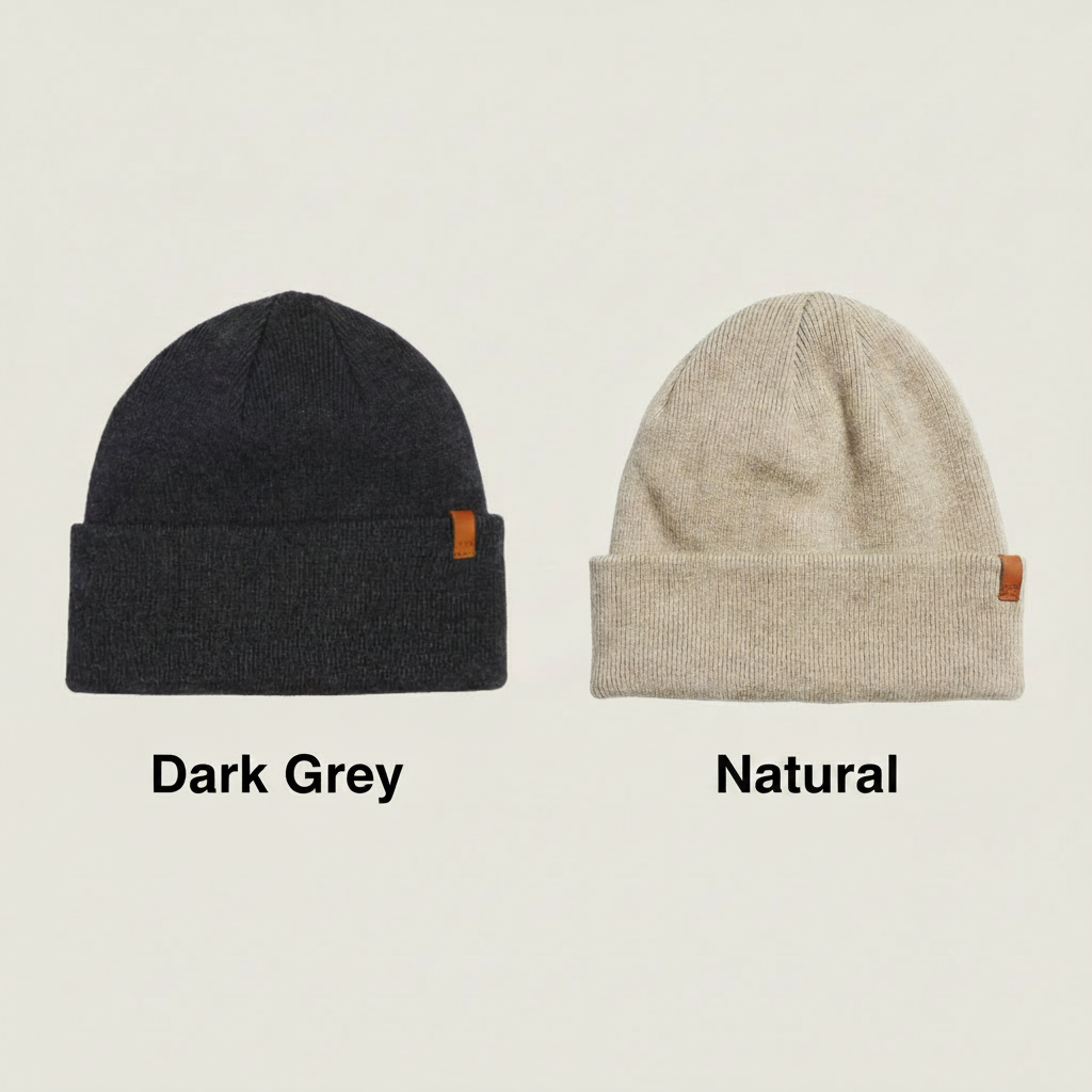 XTM Bluff Merino Wool Beanie – Dark Grey and Natural