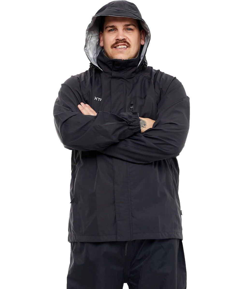 XTM Kakadu Mens Plus Size RAIN Jacket Black Size 3XL
