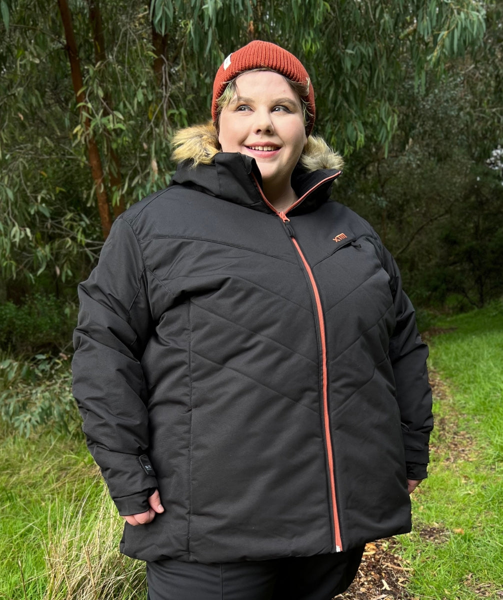 XTM Perisher Women's Plus Size Ski jacket Black Clay Plus Size 18 - 30