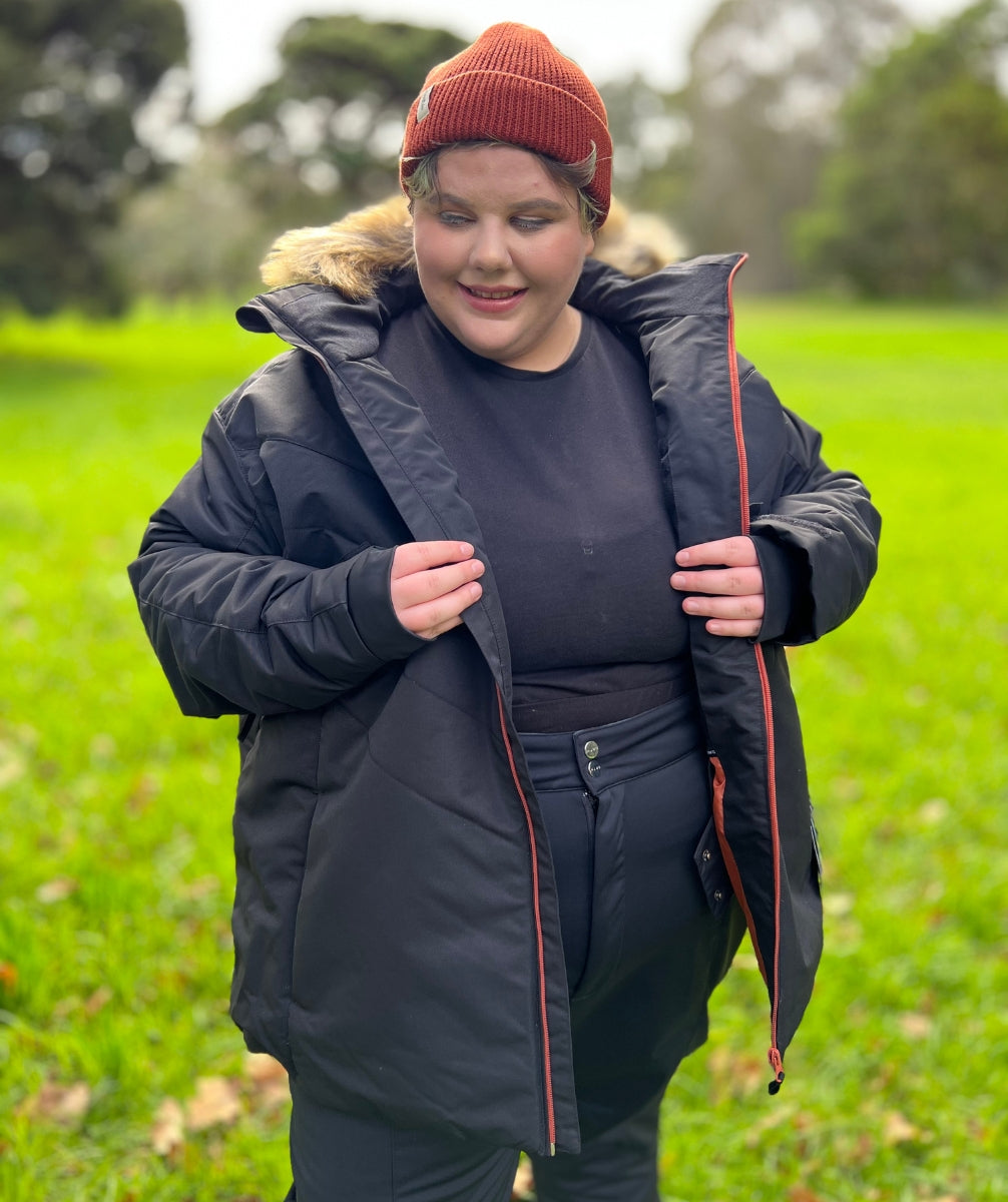 XTM Perisher Women's Plus Size Ski jacket Black Clay Plus Size 18 - 30