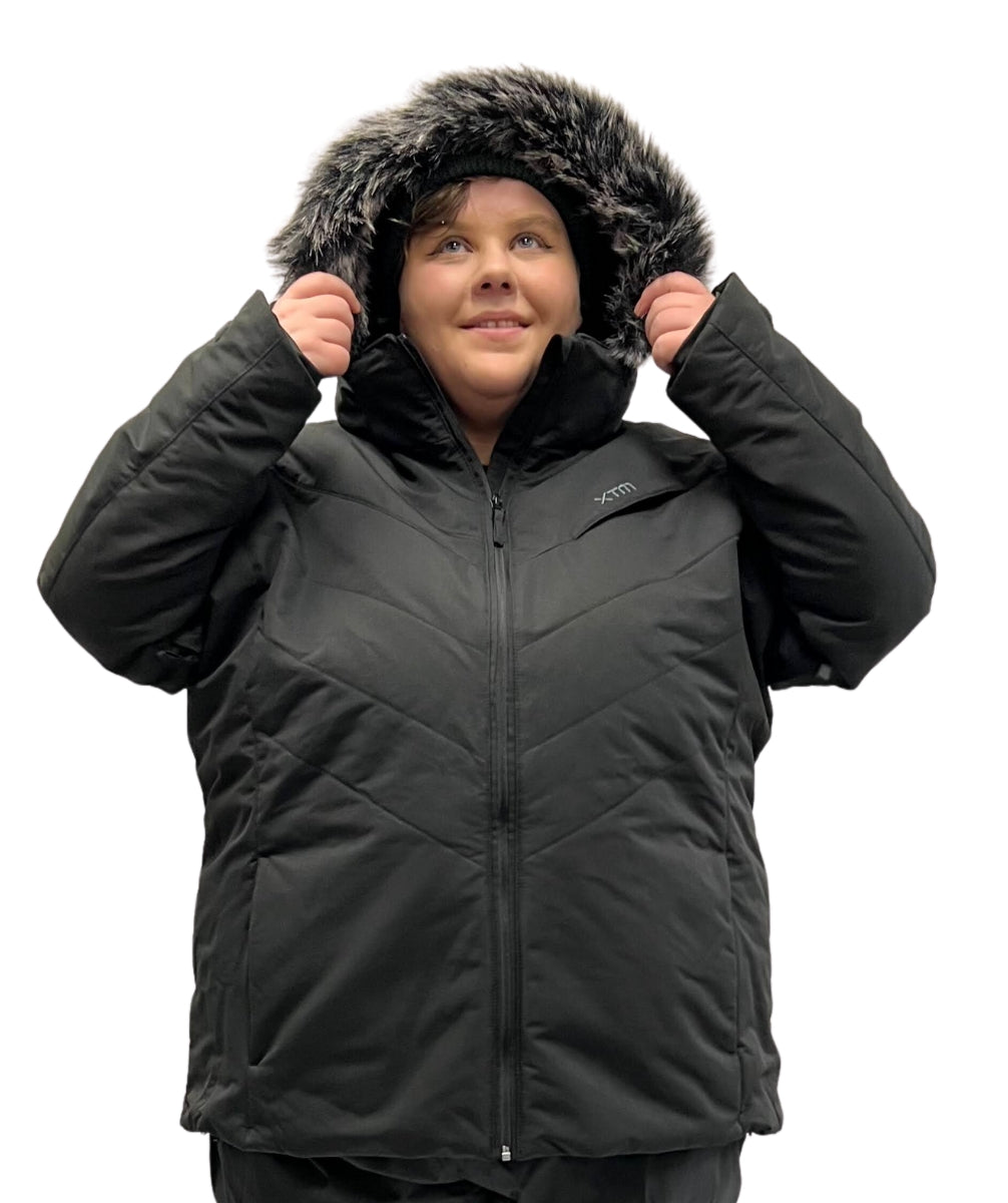 XTM Poland Womens Plus Size Ski Jacket Black Sizes 16-18
