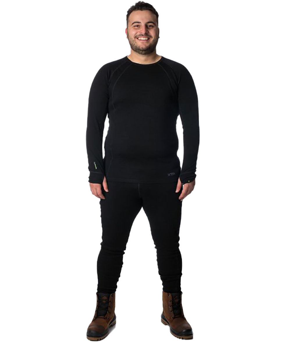 XTM Siberia Merino Wool Unisex Plus Size Thermal Top Black XL-7XL