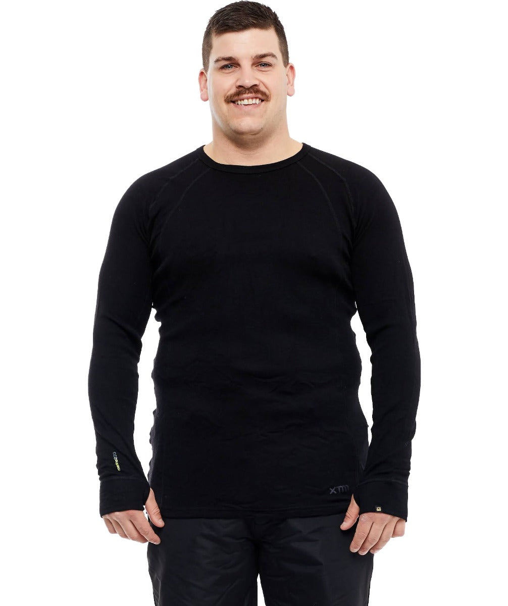 XTM Siberia Merino Wool Unisex Plus Size Thermal Top Black XL-7XL