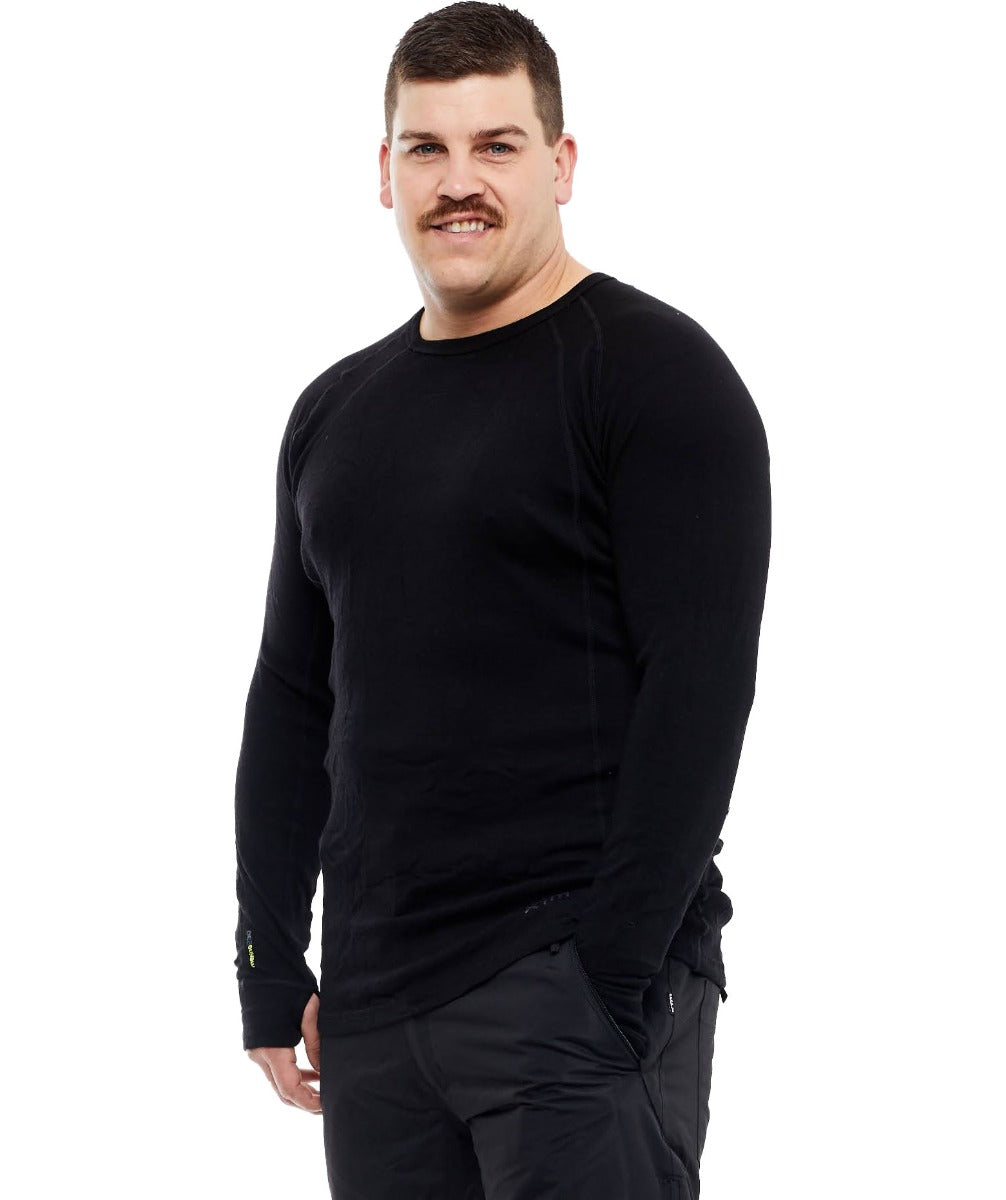 XTM Siberia Merino Wool Unisex Plus Size Thermal Top Black XL-7XL